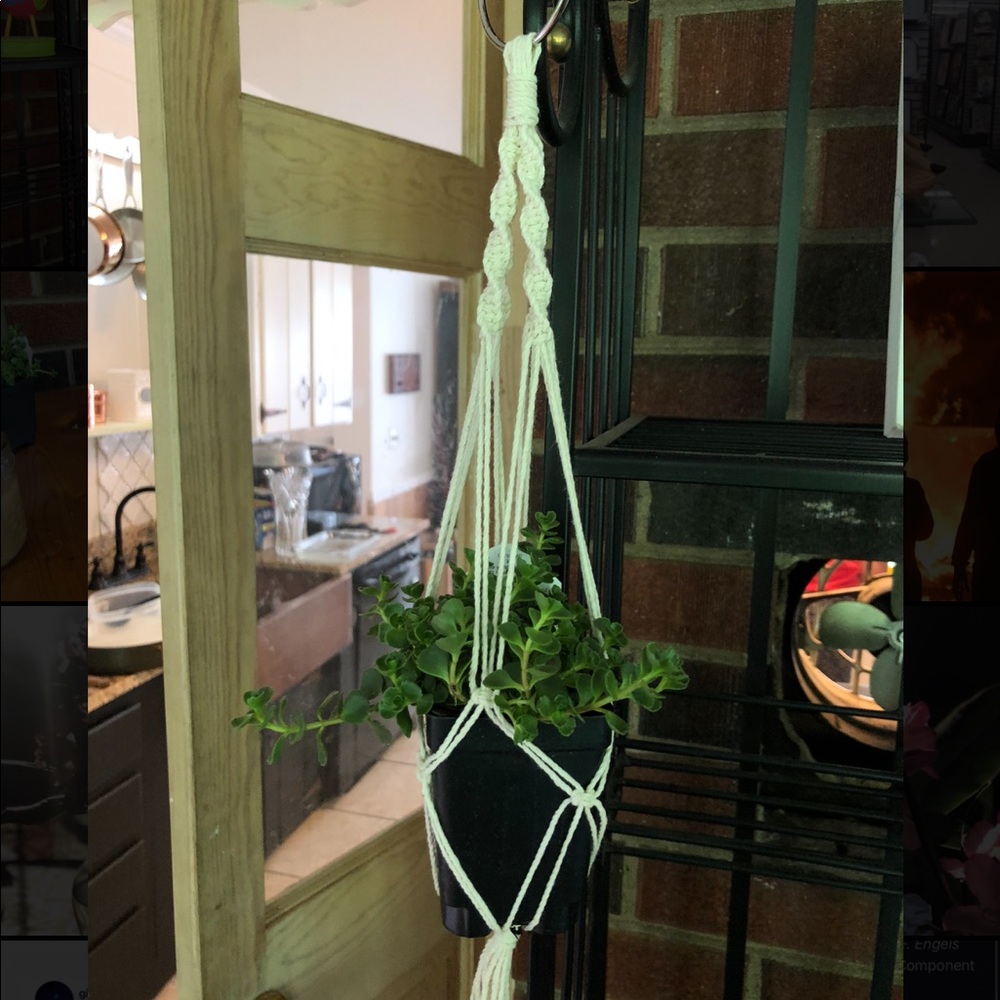 Handmade succulent-size macrame plant hanger